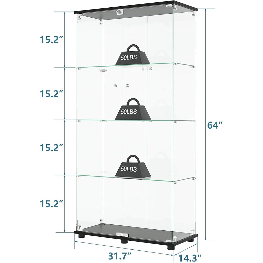 Glass Display Cabinet with 4-S - Glass Bed recension och pris