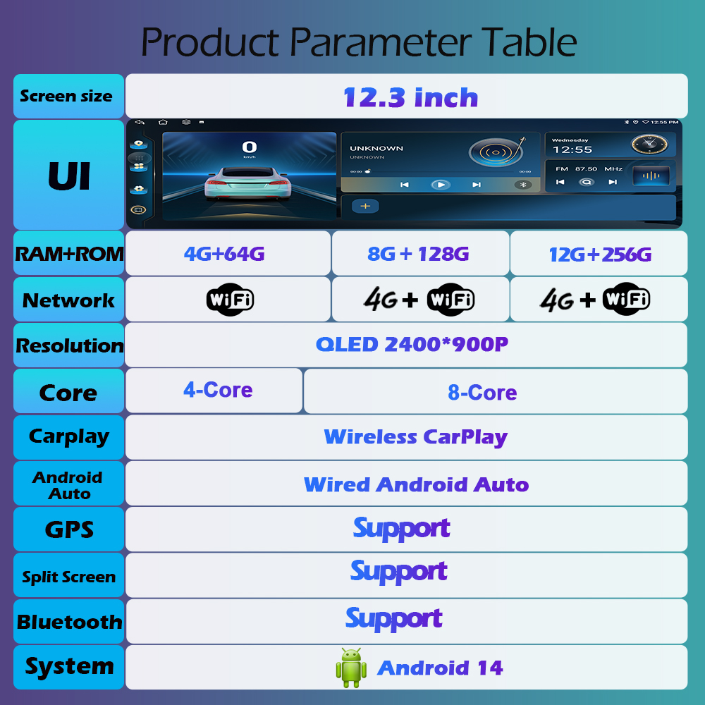 12.3inch QLED 2400*900P Wirele - Cr Touch recension och pris