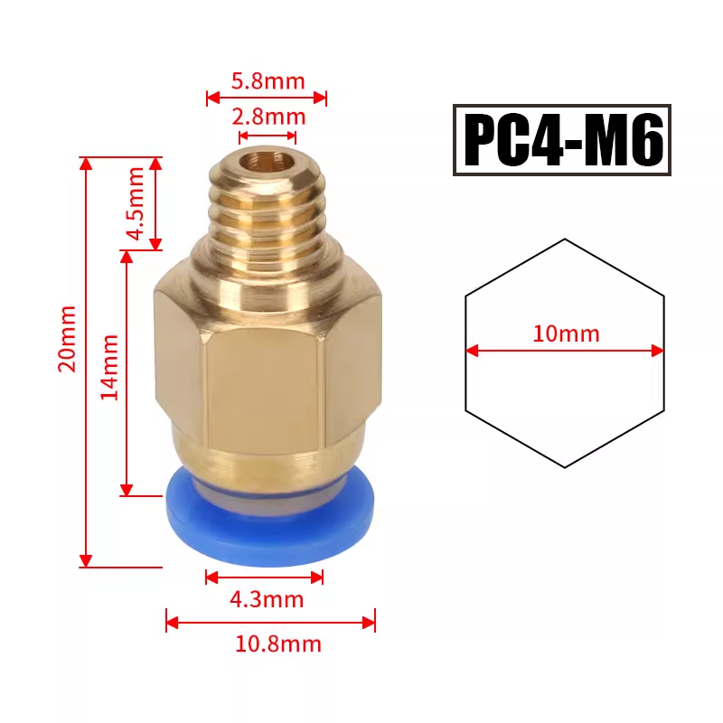 10pcs/lot PC4-M10 Pneumatic Co - Filament 1.75 recension och pris
