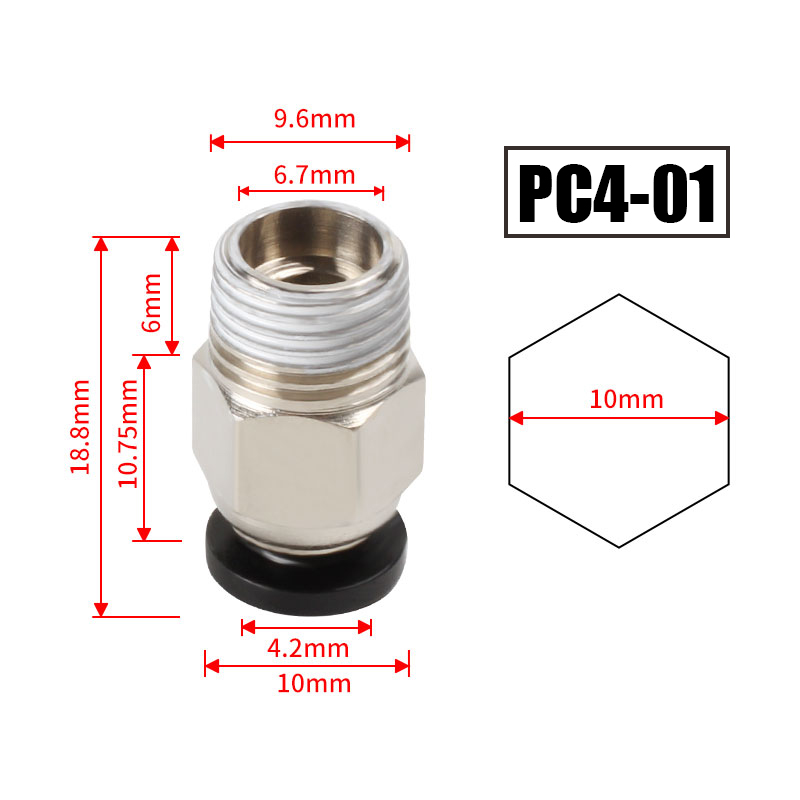 10pcs/lot PC4-M10 Pneumatic Co - Filament 1.75 recension och pris