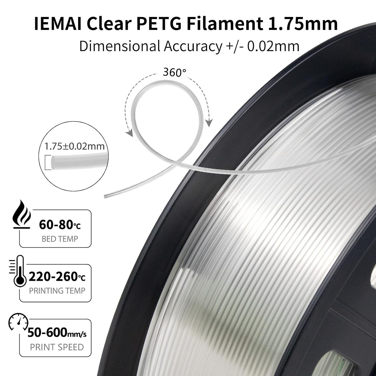Pla Half Transparent 3D Printe - Filament 1.75 recension och pris