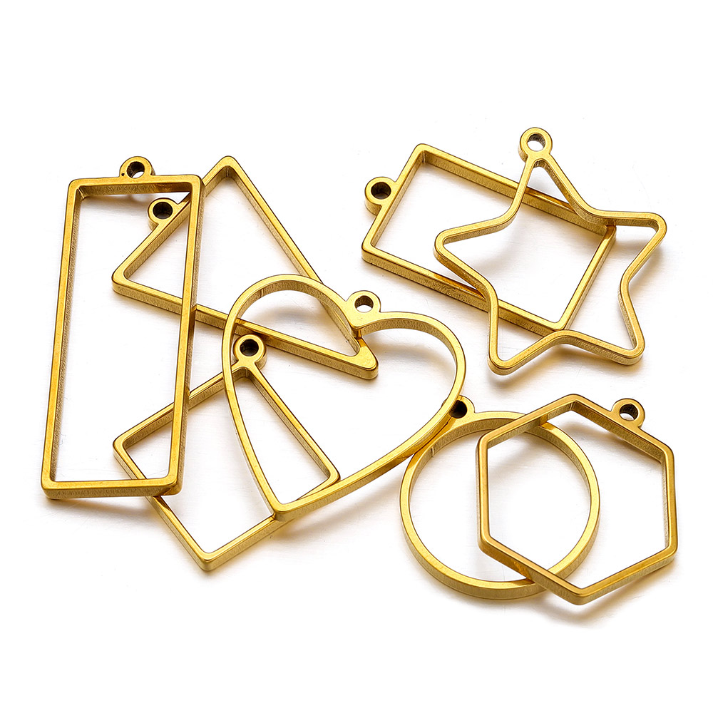 10pcs Stainless Steel Geometri - Uv Resin recension och pris